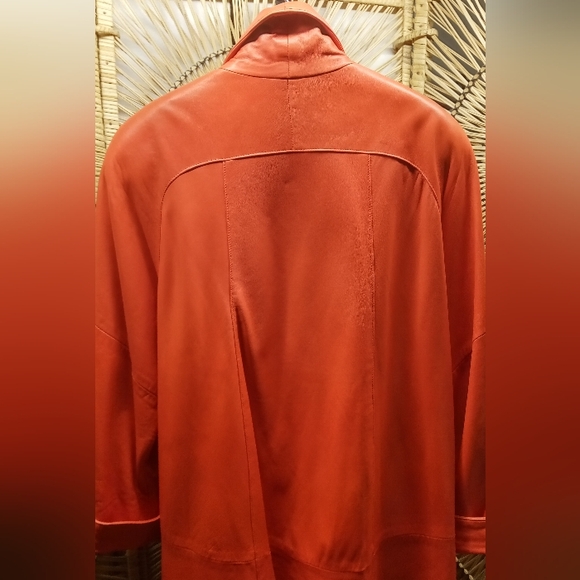 Vakko Red Leather Coat Small ♥️ - Picture 9 of 11